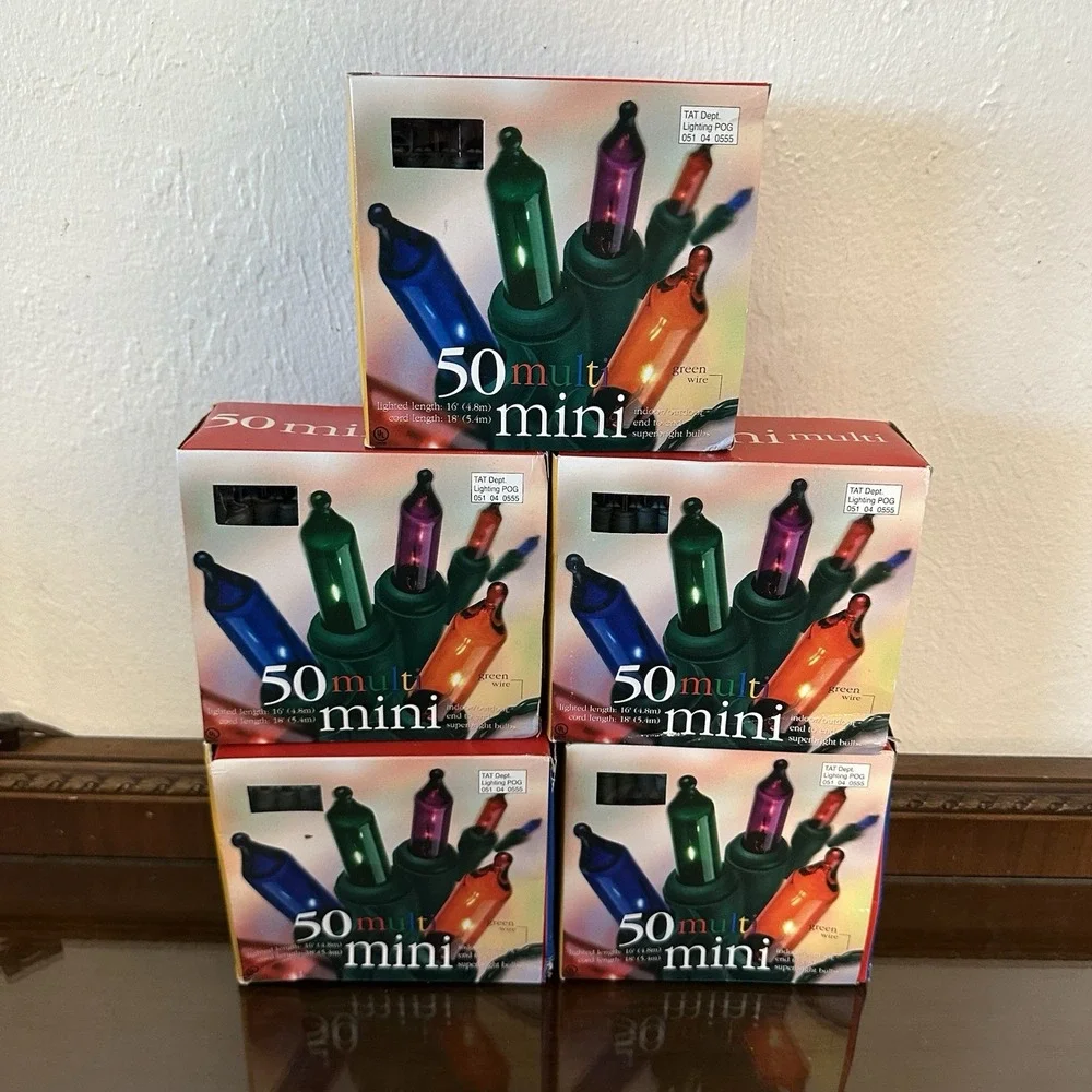 5 50ct Mini Christmas Multi Color Lights Set End To End Target‎ Green Wire